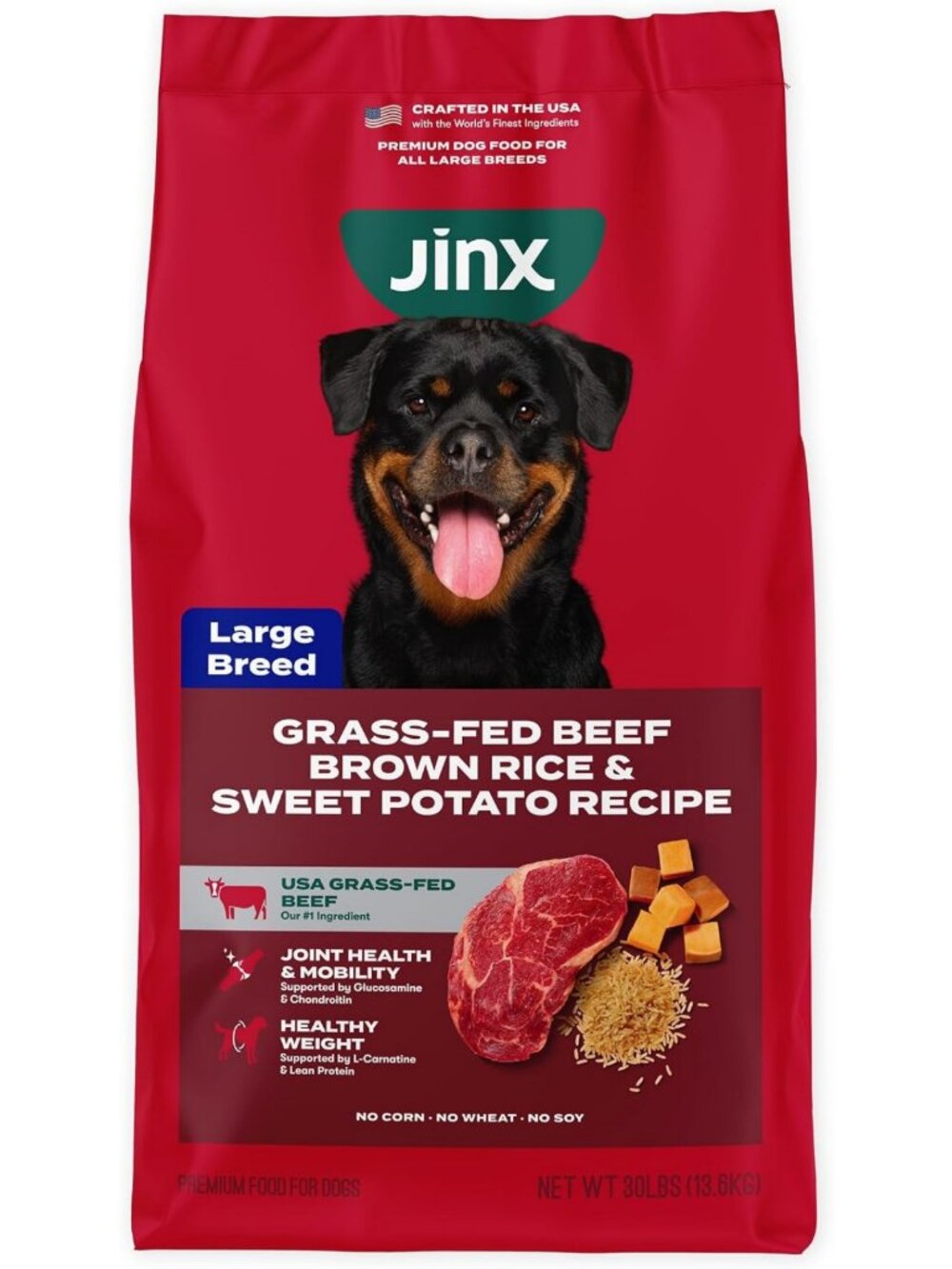 Large Breed Dry Dog Food - Beef, Brown Rice & Sweet Potato, 30lb Bag